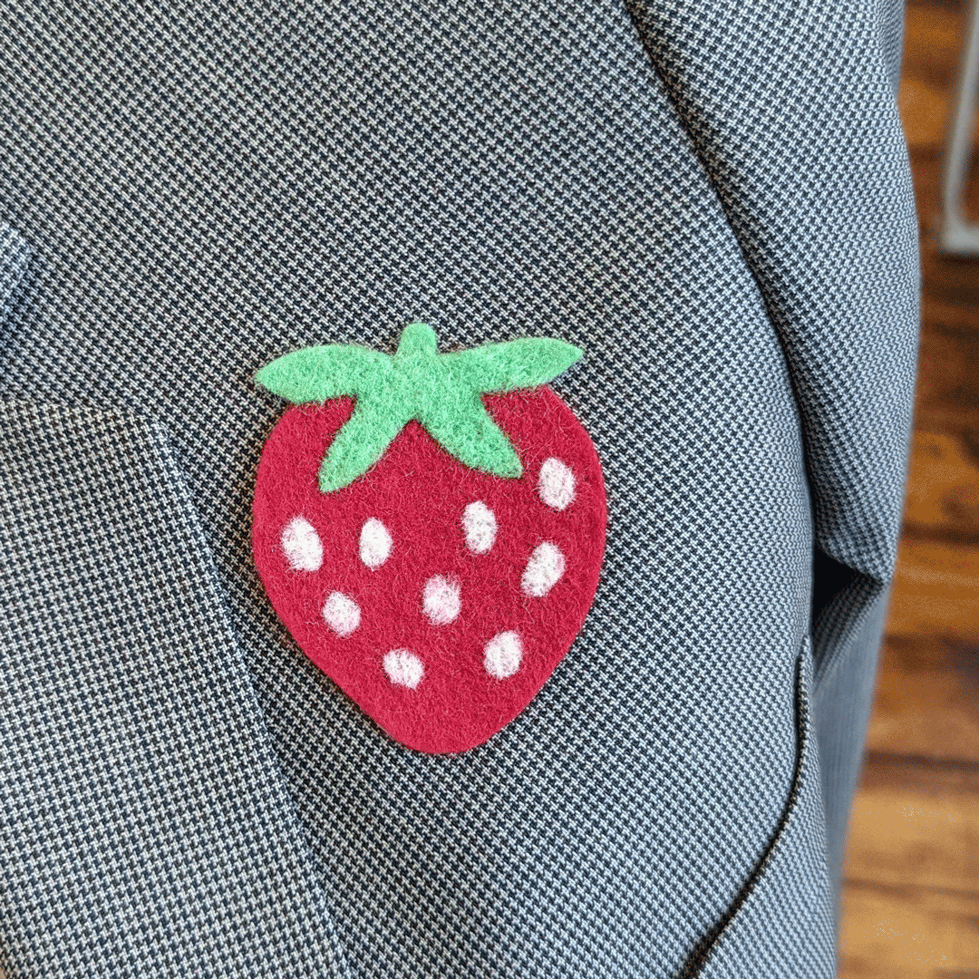 Strawberry Iron-On Felt Patch