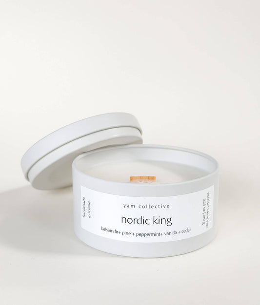 Balsam and Peppermint Tin Candle - NORDIC KING fresh forest