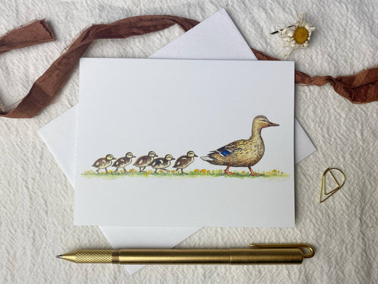 Ducks in a Row Blank Notecard