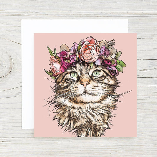 Cat w/Flowers Gift Card