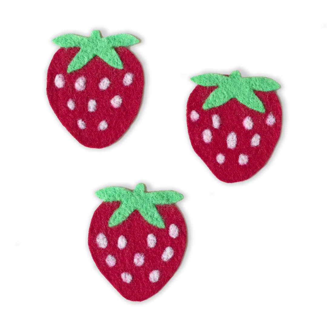 Strawberry Iron-On Felt Patch