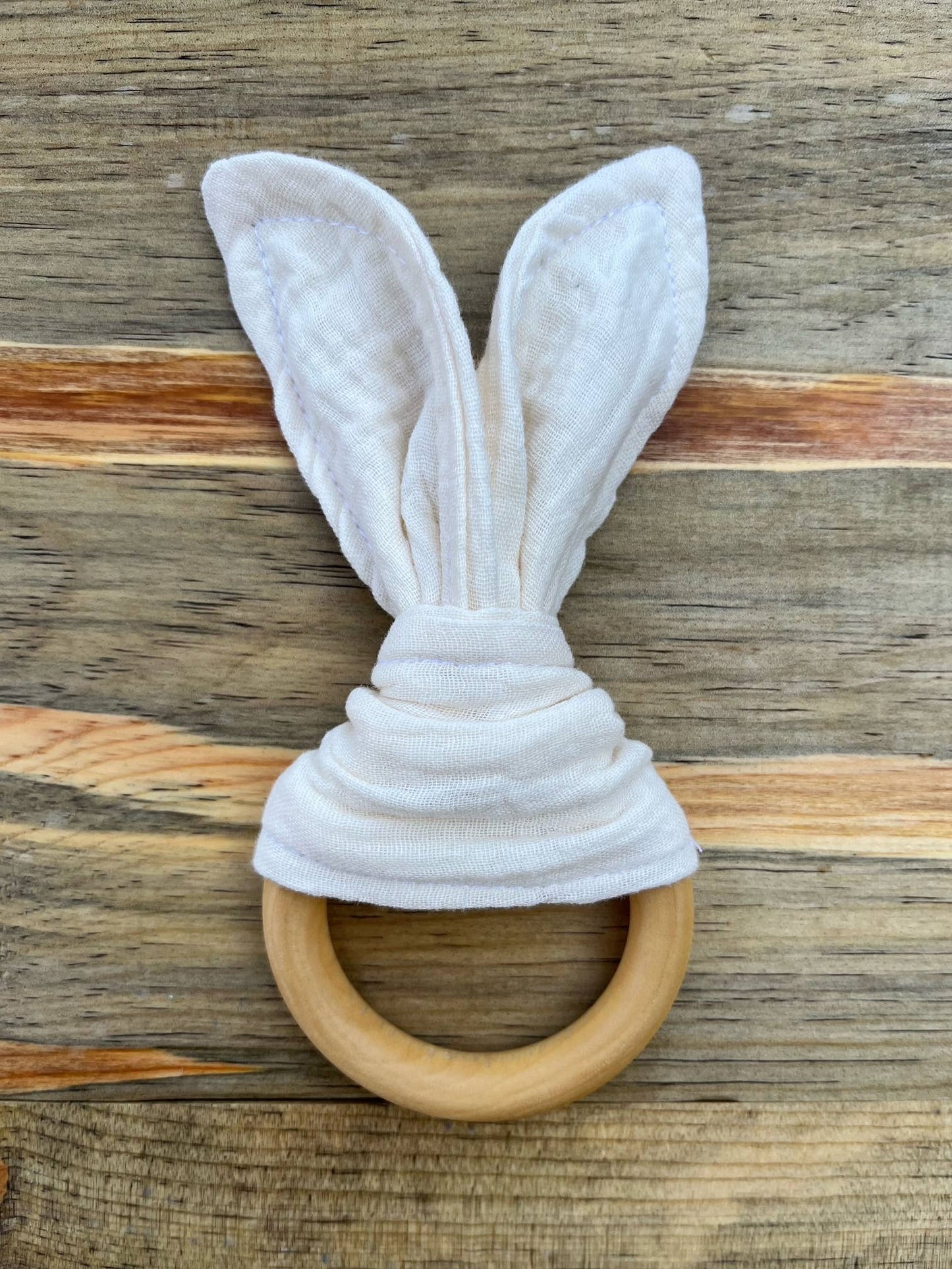 Wooden Teether with Muslin