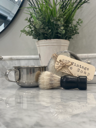 207 Vintage Shave Soap With Stainless Steel Shave Bowl