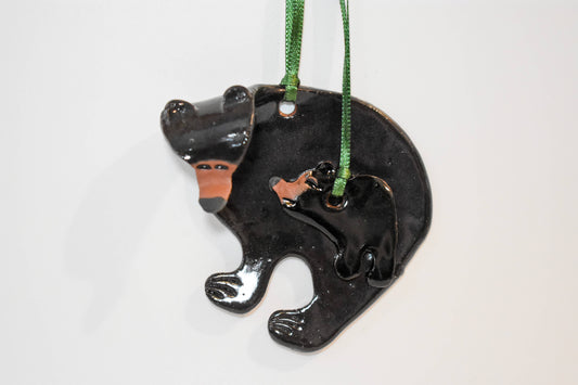 Black Bear with Cub Ornament