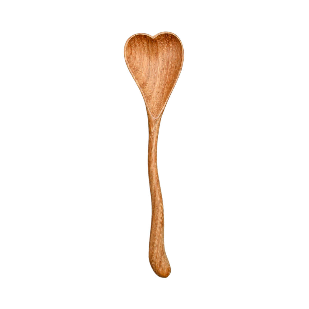 Hand-Carved Wiggle Wooden Heart Spoon - Valentine Gifts